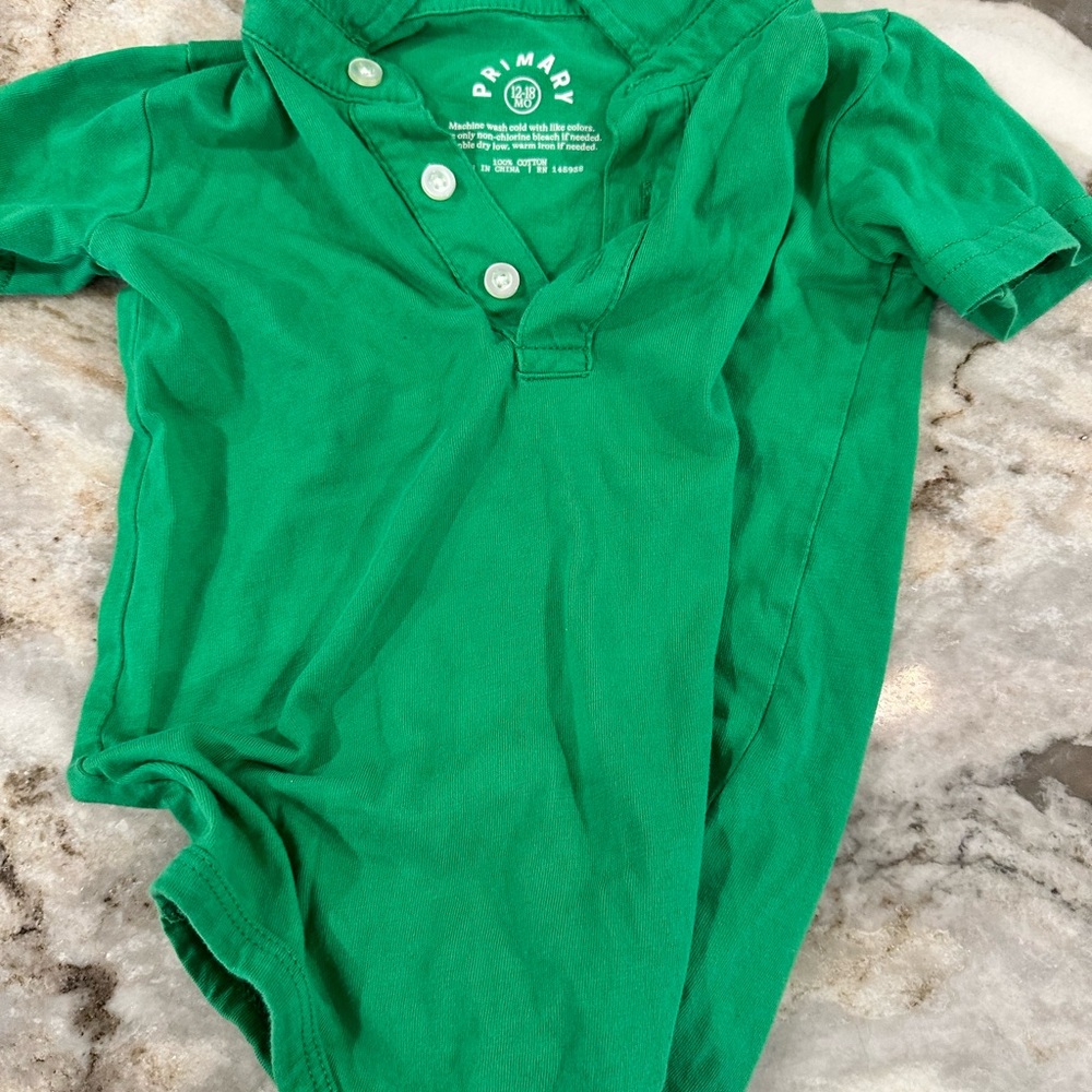 Green primary onesie